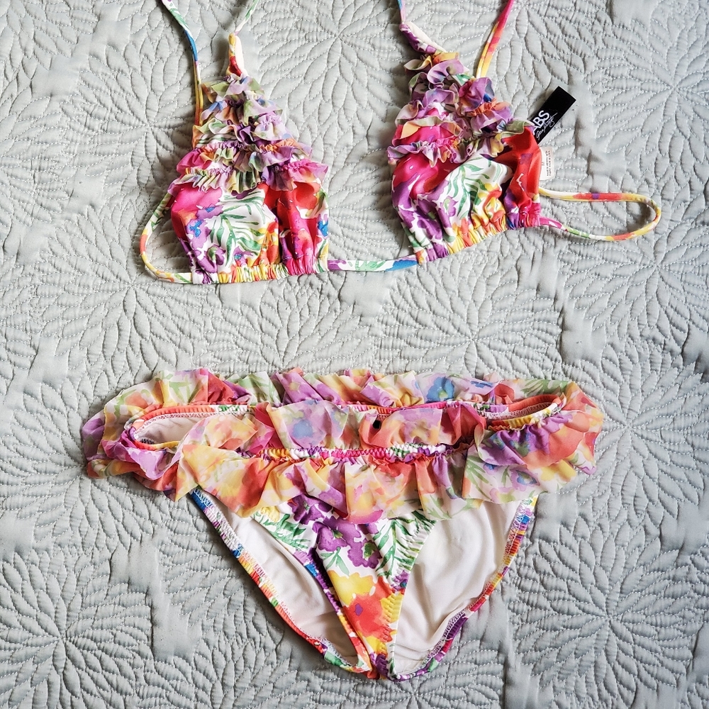 Multi Colored Ruffle Bikini - image 1